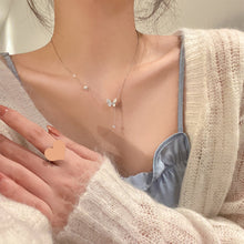 Load image into Gallery viewer, Shiny Silver Butterfly Diamond Necklace Simple Niche Alloy Necklace Clavicle Chain Jewelry Accessory for Women