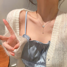 Load image into Gallery viewer, Shiny Silver Butterfly Diamond Necklace Simple Niche Alloy Necklace Clavicle Chain Jewelry Accessory for Women