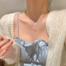 Load image into Gallery viewer, Shiny Silver Butterfly Diamond Necklace Simple Niche Alloy Necklace Clavicle Chain Jewelry Accessory for Women