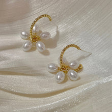 Load image into Gallery viewer, Temperamental Flower Imitation Pearl Earrings Niche Unique Alloy Ear Studs Earrings Jewelry Accessories for Women