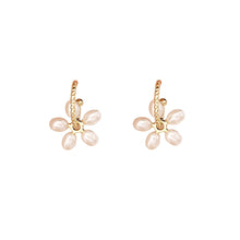 Load image into Gallery viewer, Temperamental Flower Imitation Pearl Earrings Niche Unique Alloy Ear Studs Earrings Jewelry Accessories for Women