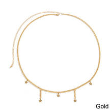 Load image into Gallery viewer, Versatile Simple Pentagram Pendant Waist Chain Body Chain Metal Fine Chain Waist Chain Body Jewelry for Women