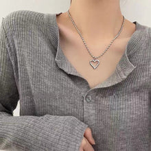 Load image into Gallery viewer, Sweet Cool Hollow Heart Pendant Necklace Alloy Heart Necklace Retro Hip-hop Punk Niche Jewelry Accessories for Women