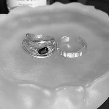 Load image into Gallery viewer, 2pcs/set Geometric Wave Alloy Rings Niche Personalized Opening Adjustable Rings Set Jewelry Accessories