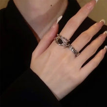 Load image into Gallery viewer, 2pcs/set Geometric Wave Alloy Rings Niche Personalized Opening Adjustable Rings Set Jewelry Accessories