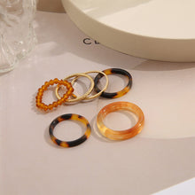 Load image into Gallery viewer, 6pcs/set Simple Niche Alloy Acrylic Rings Set Retro Plain Rings Set Fashion Jewelry Accessories for Women