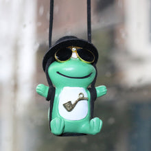 Load image into Gallery viewer, Cute Car Interior Decoration Frog Pendant For Auto Rearview Mirror Decoration Accessories Anime Gypsum Swing Frog