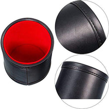 Load image into Gallery viewer, Double Layer Dice Cup Black PU Leather Red Flannel Silent Die Cup Cylindrical Cup Bar KTV Entertainment Supplies Send 5pcs Dice