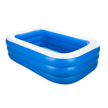 Load image into Gallery viewer, PVC Children's Inflatable Swimming Pool Household Outdoor Thickened Blue And White Rectangular Bath Pool Three Layers Raised 1.5M