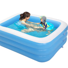 Load image into Gallery viewer, PVC Children's Inflatable Swimming Pool Household Outdoor Thickened Blue And White Rectangular Bath Pool Three Layers Raised 1.5M