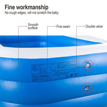 Load image into Gallery viewer, PVC Children's Inflatable Swimming Pool Household Outdoor Thickened Blue And White Rectangular Bath Pool Three Layers Raised 1.5M