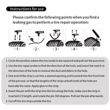 Load image into Gallery viewer, Car Tire Repair Tool Kit Studding Set Auto Bike Puncture Plug Garage Needle Nose Pliers Vacuum Film Tire Pressure Gauge Storage Case