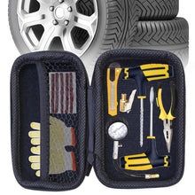 Load image into Gallery viewer, Car Tire Repair Tool Kit Studding Set Auto Bike Puncture Plug Garage Needle Nose Pliers Vacuum Film Tire Pressure Gauge Storage Case