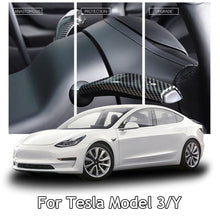 Load image into Gallery viewer, 2Pcs Car Shift Knob Gear Lever Decorative Cover Trim For Tesla Model 3 Y Armor Steering Rod Car Wiper Steering Wheel Shift Protection Cover