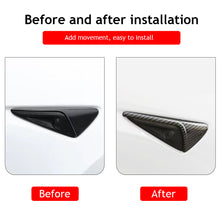 Load image into Gallery viewer, 2Pcs Car Side Camera Protection Cover Carbon Fiber Fender Trim Cover For Tesla Model 3/Y/X/S 2017-2022 Car Interior Decoration Car Styling
