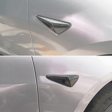 Load image into Gallery viewer, 2Pcs Car Side Camera Protection Cover Carbon Fiber Fender Trim Cover For Tesla Model 3/Y/X/S 2017-2022 Car Interior Decoration Car Styling