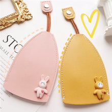 Load image into Gallery viewer, PU Leather Creative Key Sleeve Cartoon Animal Car Key Case Holder Pull Out Pouch Keychain Organizer