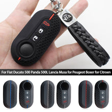 Load image into Gallery viewer, Silicone Key Cover Car Key Case Shell Remote For Fiat Ducato 500 Panda 500L Lancia Musa for Peugeot Boxer for Citroen