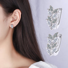 Load image into Gallery viewer, Olive Branch Leaves Earrings Set with Zirconium Artifical Diamond Earrings Women's Fashion Zircon Earring Accessories
