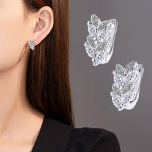 Load image into Gallery viewer, Olive Branch Leaves Earrings Set with Zirconium Artifical Diamond Earrings Women's Fashion Zircon Earring Accessories