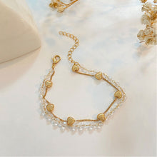 Load image into Gallery viewer, Double-layer Love Beading Bracelet Fashion Temperament Transparent Crystal Bracelet Women Wrist Jewelry