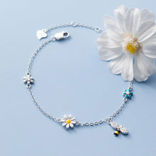 Load image into Gallery viewer, Fashion Sweet and Colorful Flower Bracelet with Diamond Inlay Cute Daisy Little Bee Bracelet Women Jewelry