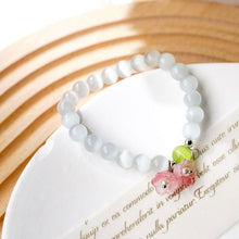 Load image into Gallery viewer, Cat's Eye Stone Bracelet Tulip Flower Pendant Bracelet Women Bracelet Jewelry Elegant Hand Accessories