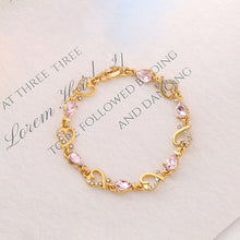 Load image into Gallery viewer, Heart Shaped Crystal Bracelet Female Blue Red Zircon Rhinestone Bracelet Women Jewelry Accessories