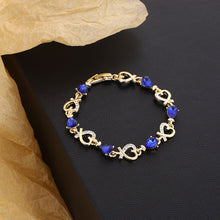 Load image into Gallery viewer, Heart Shaped Crystal Bracelet Female Blue Red Zircon Rhinestone Bracelet Women Jewelry Accessories