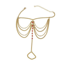 Load image into Gallery viewer, Summer Beach Style Imitation Crystal Multi-layer Tassel Chain Bohemian Ethnic Style Women's Anklet