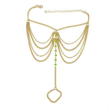 Load image into Gallery viewer, Summer Beach Style Imitation Crystal Multi-layer Tassel Chain Bohemian Ethnic Style Women's Anklet