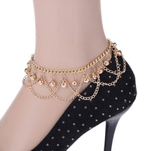 Load image into Gallery viewer, Summer Personalized Fashion Bell Ankle Chain Silver Bohemian Wave Tassel Bell Women's Anklet Jewelry Accessories