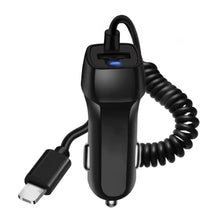 Load image into Gallery viewer, Car Charger With Spring Micro USB Type C Cable For iPhone 12 11 XR 8 Cigarette Lighter USB Truck Car Charger For Phone