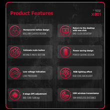 Load image into Gallery viewer, Wireless Gaming Mouse 3 Gears X801 8 Buttons 1600 DPI Adjustable RGB Rechargeable Computer Mice for Household Computer Accessory