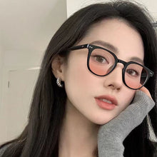 Load image into Gallery viewer, Fashion Women Decorative Sunglasses Round for Ladies Eyeglasses Black Frame Fake Powder Blusher Plain Glasses No Need Makeup