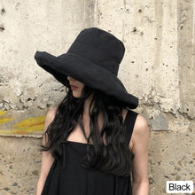 Load image into Gallery viewer, Foldable Wide-Brimmed Fisherman's Hat sun Block Cap UV Black Glue Hat Sun Block Face Beach Straw Hat