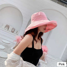Load image into Gallery viewer, Foldable Wide-Brimmed Fisherman's Hat sun Block Cap UV Black Glue Hat Sun Block Face Beach Straw Hat
