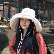 Load image into Gallery viewer, Foldable Wide-Brimmed Fisherman's Hat sun Block Cap UV Black Glue Hat Sun Block Face Beach Straw Hat
