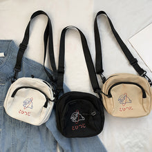Load image into Gallery viewer, Simple Canvas Women Messenger Bags Fashion Girls Cartoons Small Square Shoulder Crossbody Bag Retro Female Daily Phone Purse