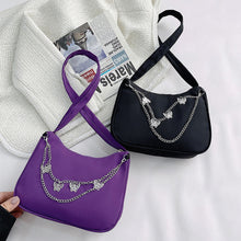 Load image into Gallery viewer, Women Fashion Shoulder Bag Retro Butterfly Chain Shoulder Underarm Bag Women Pure Color Handbags