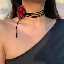Load image into Gallery viewer, Romantic Gothic Big Rose Flower Clavicle Chain Necklace for Women Ladies Korean Fashion Adjustable Rope Choker Y2K Accessories