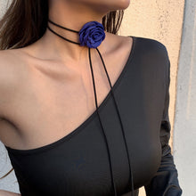 Load image into Gallery viewer, Romantic Gothic Big Rose Flower Clavicle Chain Necklace for Women Ladies Korean Fashion Adjustable Rope Choker Y2K Accessories