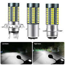Load image into Gallery viewer, H4/H6/BA20D/P15D 12V-24V 6000K LED Motor Bulb Motorcycle Headlight 126smd Chips Lamp Car Headlight Bulbs Hi Lo Light