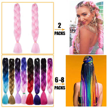 Load image into Gallery viewer, Hair Ties Elastic Jumbo Braid Hair Wig Hair Bands for Girls Pigtails Long Wig Hair Rope Bows Hair Accessories