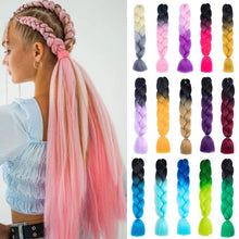 Load image into Gallery viewer, Hair Ties Elastic Jumbo Braid Hair Wig Hair Bands for Girls Pigtails Long Wig Hair Rope Bows Hair Accessories