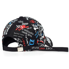 Load image into Gallery viewer, Black And White Lettering Fashion Hipster Cap Hip Hop Street Fashion Baseball Cap Breathable Shade Peaked Sunscreen Hat