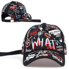 Load image into Gallery viewer, Black And White Lettering Fashion Hipster Cap Hip Hop Street Fashion Baseball Cap Breathable Shade Peaked Sunscreen Hat