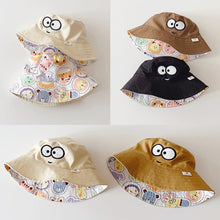 Load image into Gallery viewer, Children's Cartoon Cute Big Eyes Fisherman Hat Double-Sided Wearable Cartoon Graffiti Sun Visor Cap Breathable Unique Fashion Accessories