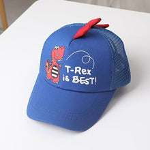 Load image into Gallery viewer, Children's Cartoon Dinosaur Embroidered Letter Print Baseball Cap Spring And Summer Cute Net Gauze Breathable Visor Hat Fashion Accessories