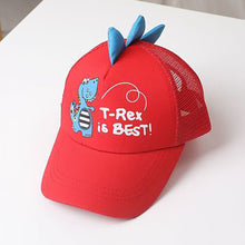 Load image into Gallery viewer, Children's Cartoon Dinosaur Embroidered Letter Print Baseball Cap Spring And Summer Cute Net Gauze Breathable Visor Hat Fashion Accessories